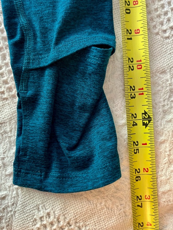 Nike Deep Teal Blue Heather Long Sleeve Runners Top with Peloton Sleeve Logo - Picture 10 of 11